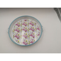 Diameter 30cm  Round Enamel Tray Serving Tray Fruit Tray With Handle